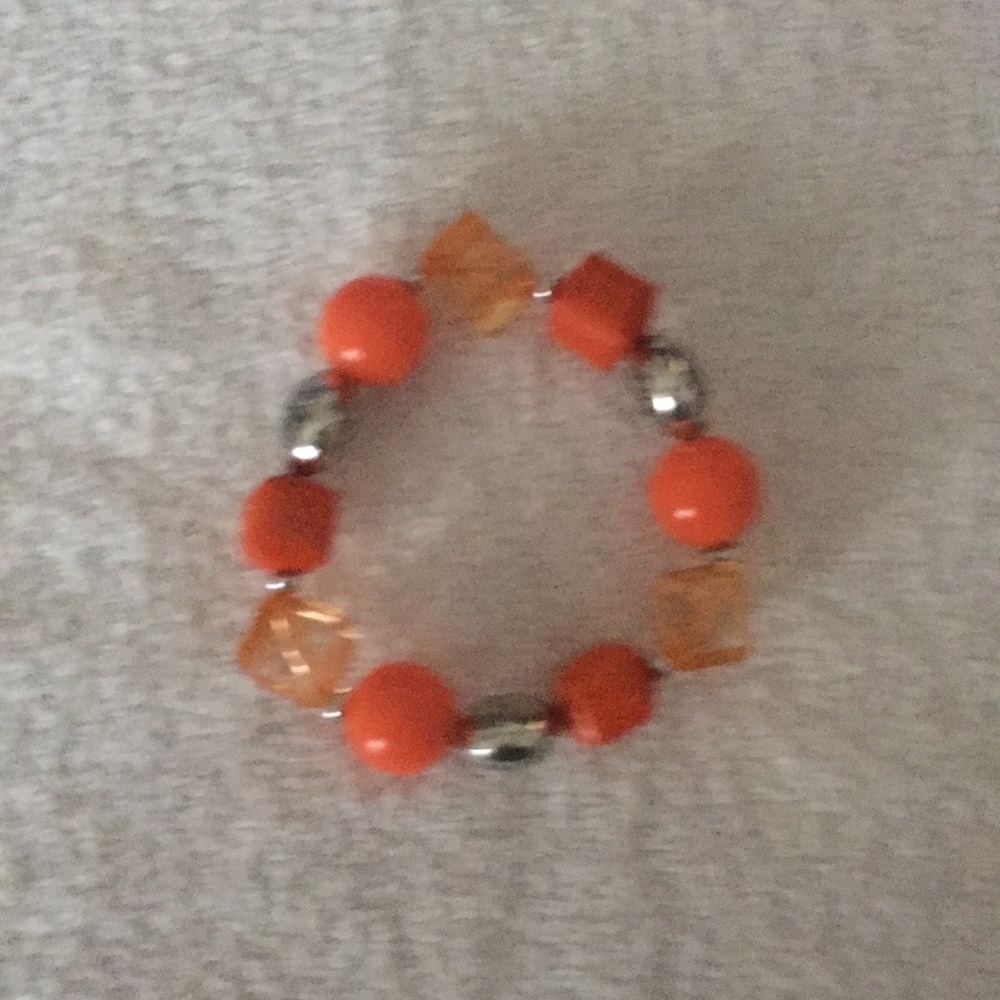 Bracelet, orange & silver